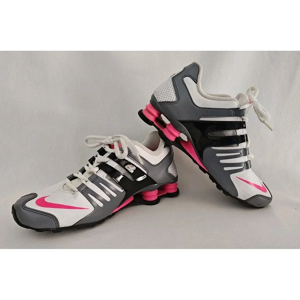 Nike Shox 639657-104 Hot Pink Running Women's 8.5 Shoes White Black 2015